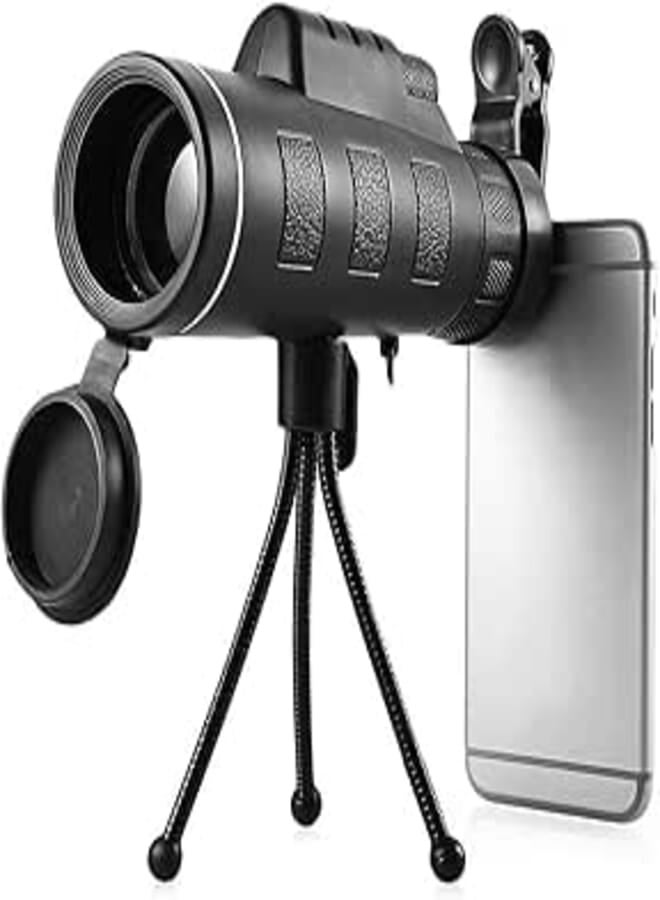 Phone Telescope Monocular Zoom 40x Lens HD Vision with Stand and Phone Clip